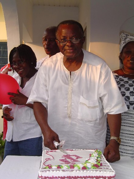 cutting the cake